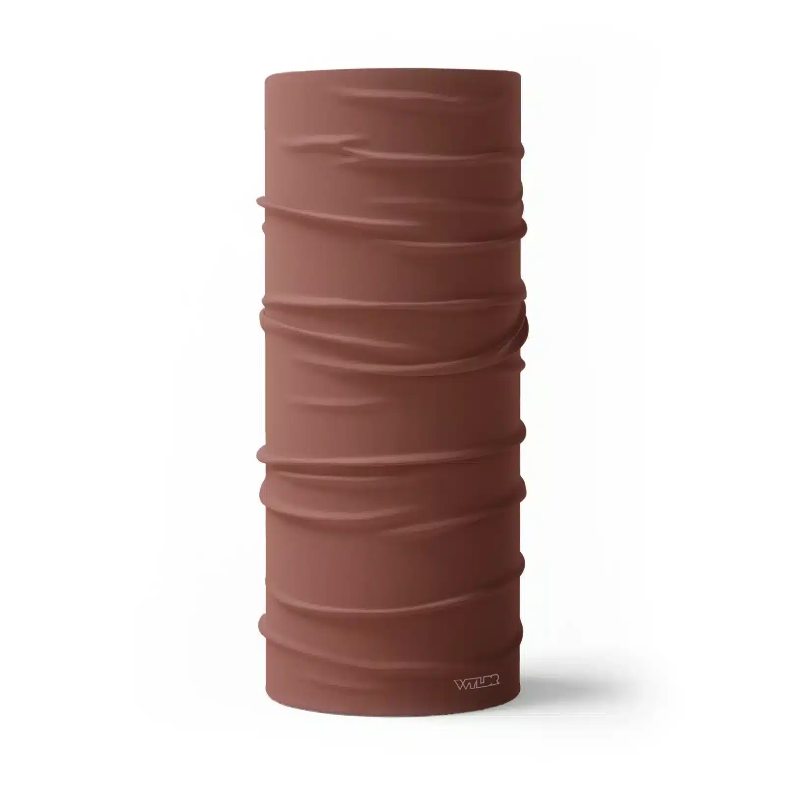 image of a tubular neck gaiter in a solid color called cedar or a rusty orange.