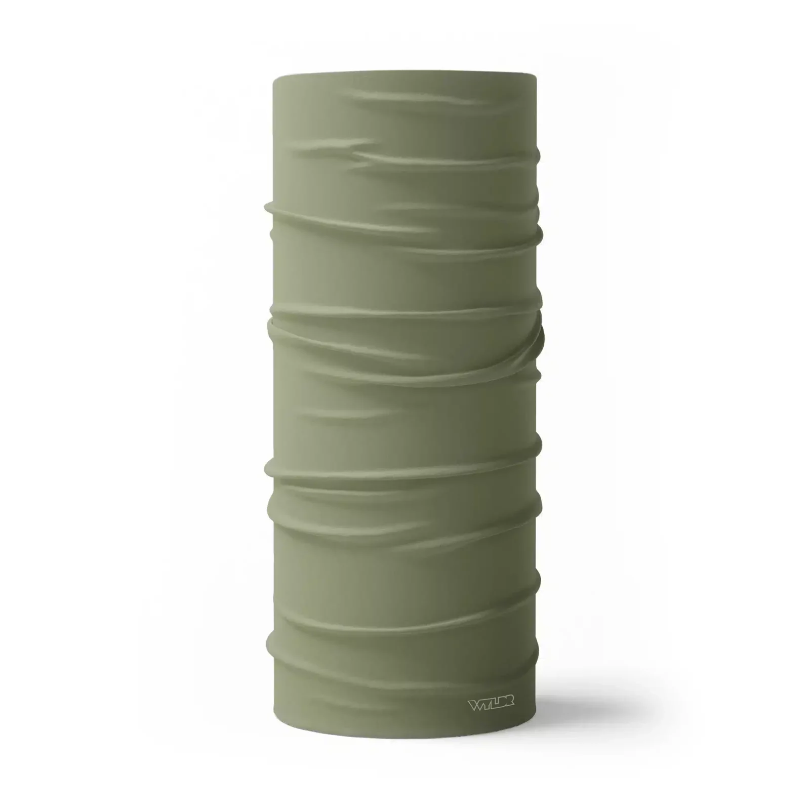 image of a tubular neck gaiter in a solid color called celery or a light green.