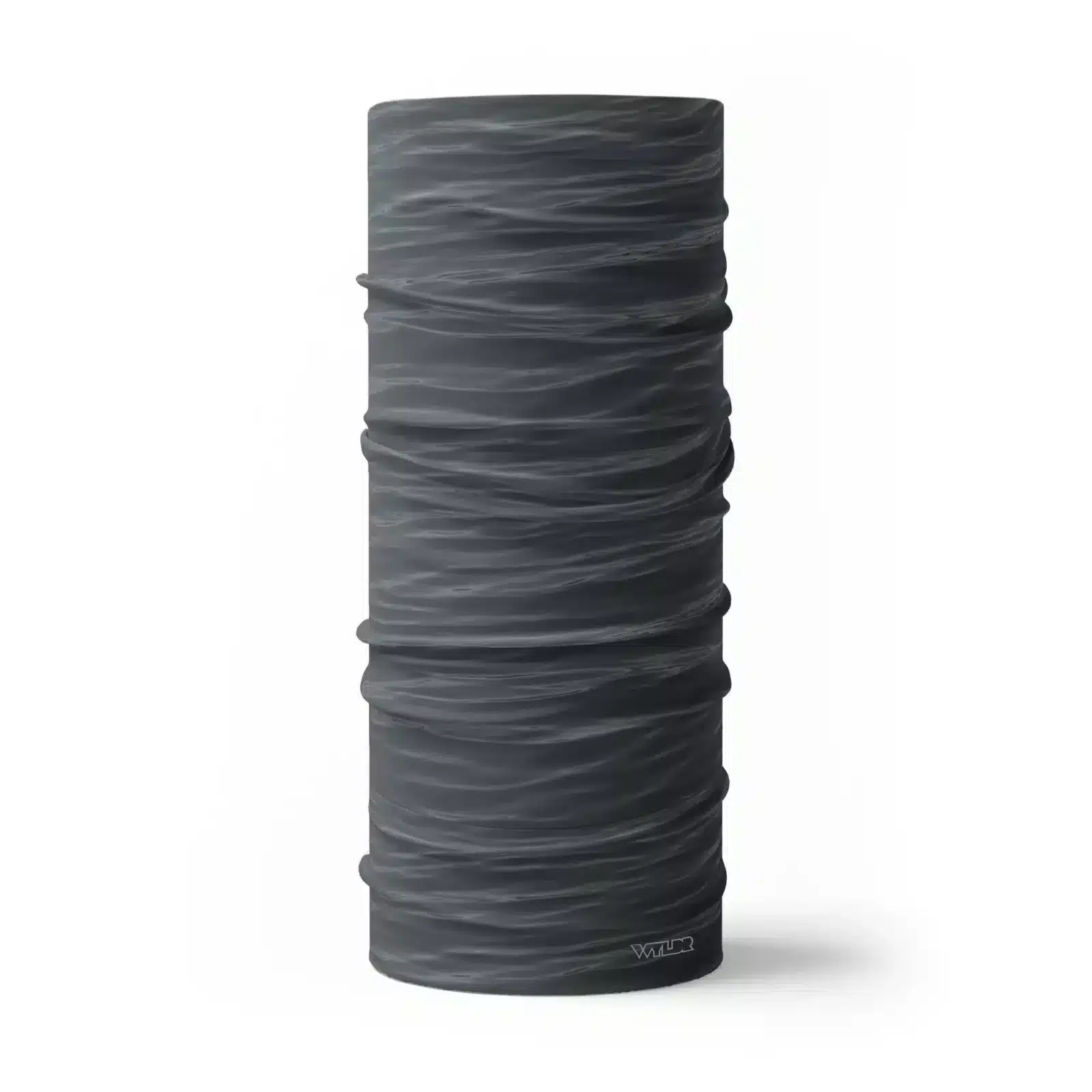 a full size neck gaiter in a ripple pattern featuring gray colors