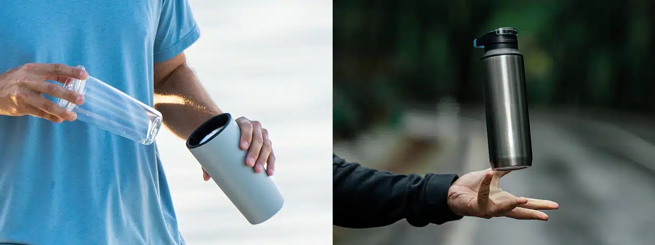 Man putting glass liner into a tumbler by Wyldr
